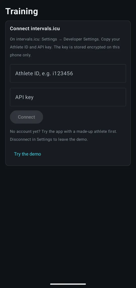 Connect intervals.icu, or try the demo